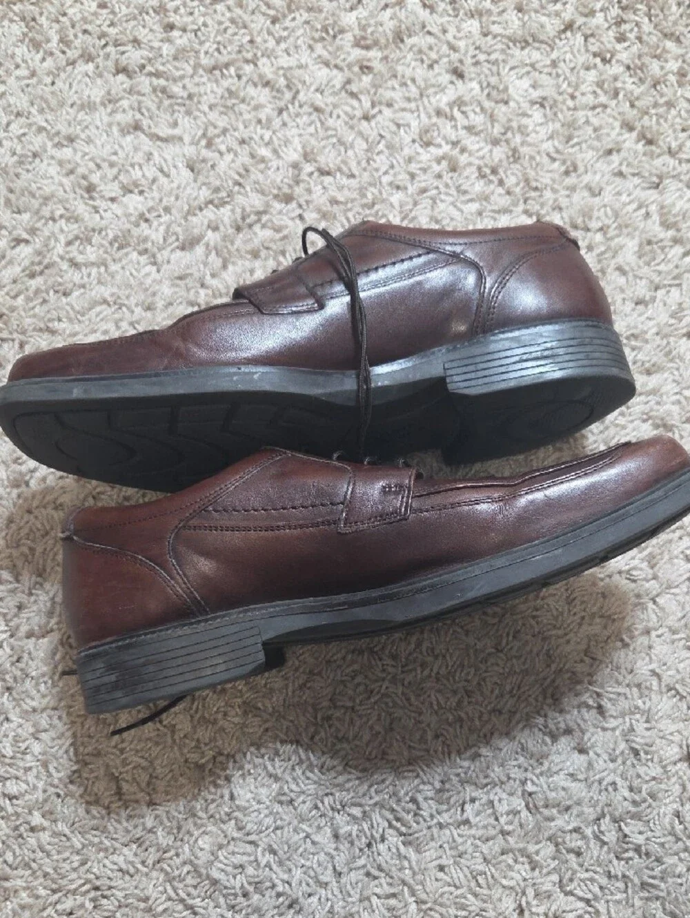 Johnston & Murphy Dark Brown 9.5M Leather Lace-Up Oxfords